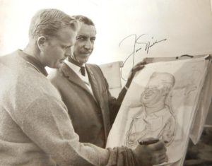 Sketching champion golfer, Jack Nicklaus
