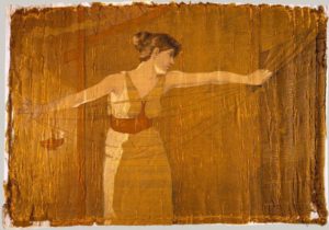 Η Πηνελόπη χαλάει το υφαντό της τη νύχτα. Penelope Unraveling Her Work at Night, Dora Wheeler 1886